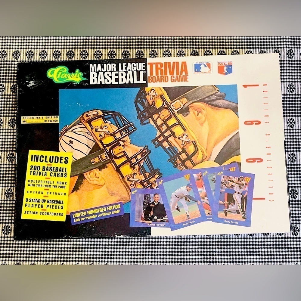 1991 Classic Limited Edition MLB Baseball Trivia Board Game Cards Complete